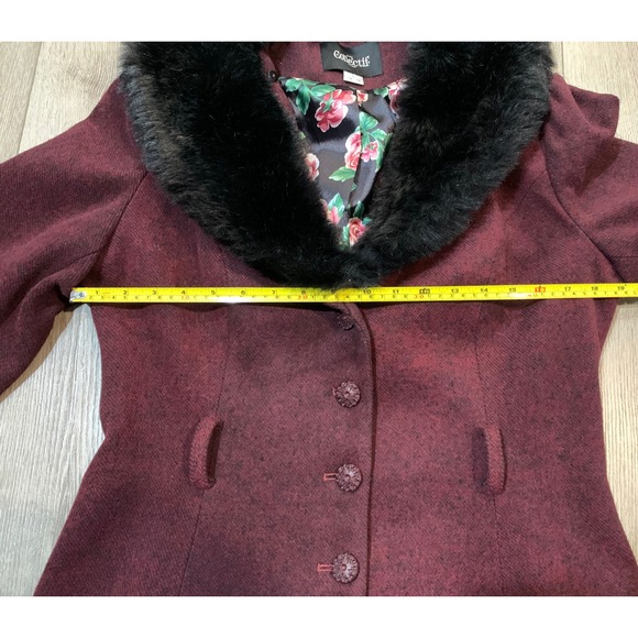 Collectif London Mob Wife Vintage Retro Molly Jacket Fur Wool Retro Witch - Picture 8 of 9